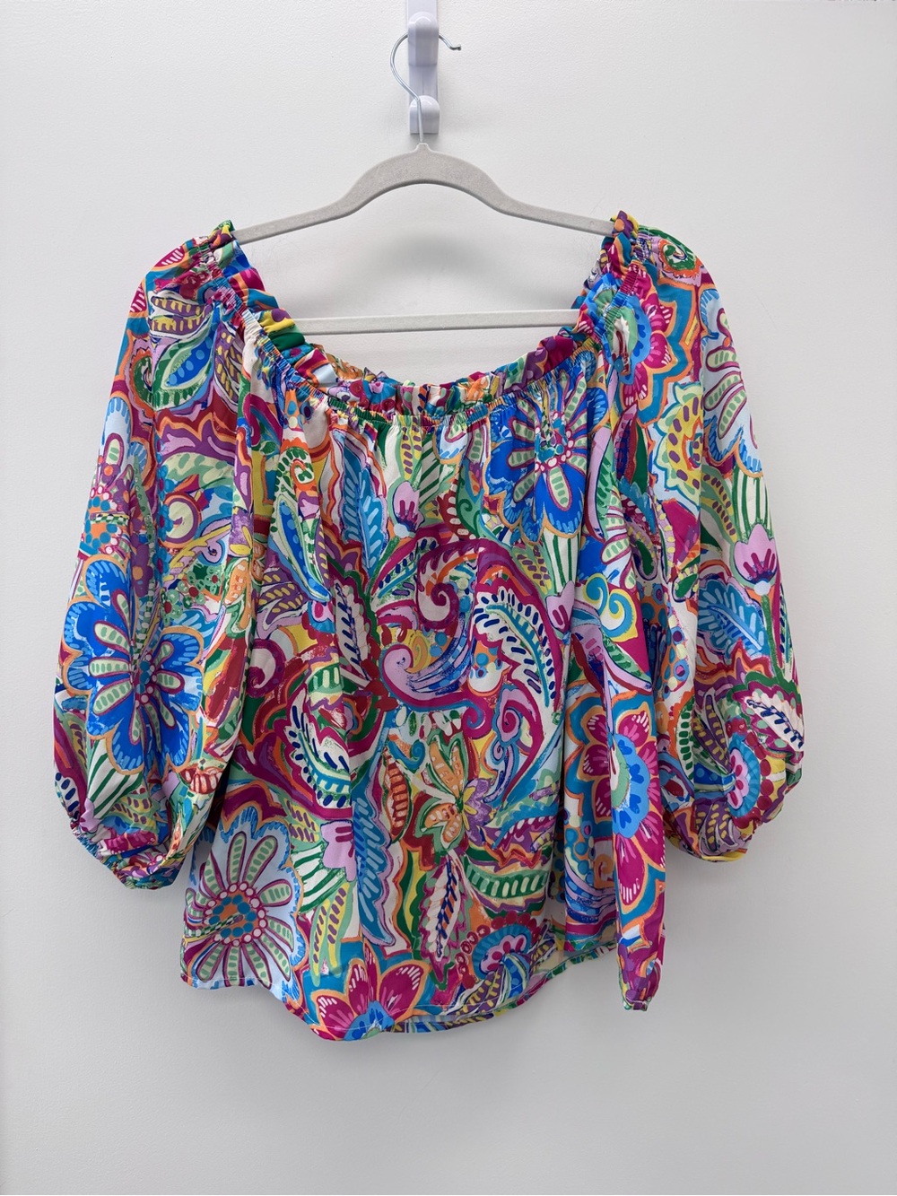 Flying Tomato Multicolor Floral Off-Shoulder Peasant Top